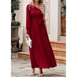 NWOT Kirundo One Shoulder One Sleeve Maxi Dress L